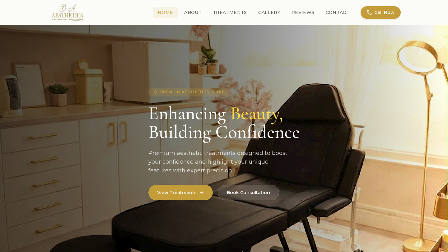 BA Aesthetics website screenshot